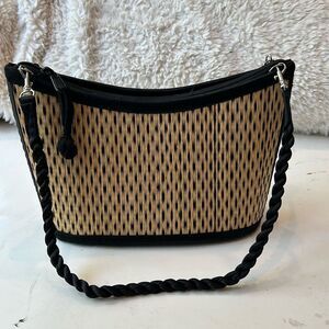 Baskets of Cambodia Tatami Grass Purse Handbag purse with black trim